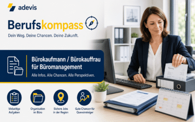 adevis Berufskompass: Bürokaufmann / Kauffrau für Büromanagement: Aufgaben, Ausbildung und Karriere einfach erklärt