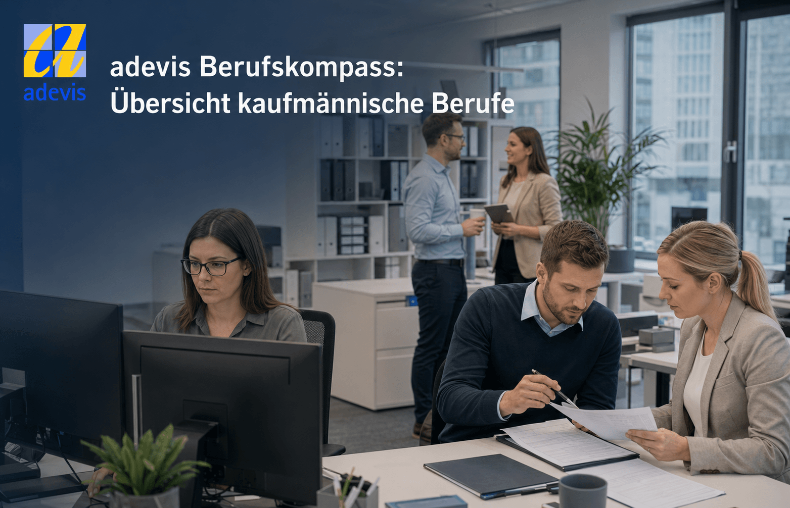 adevis Berufskompass: Kaufmännische Berufe im Überblick Kaufmännische Mitarbeiter bei Sachbearbeitung, Abstimmung und Büroorganisation