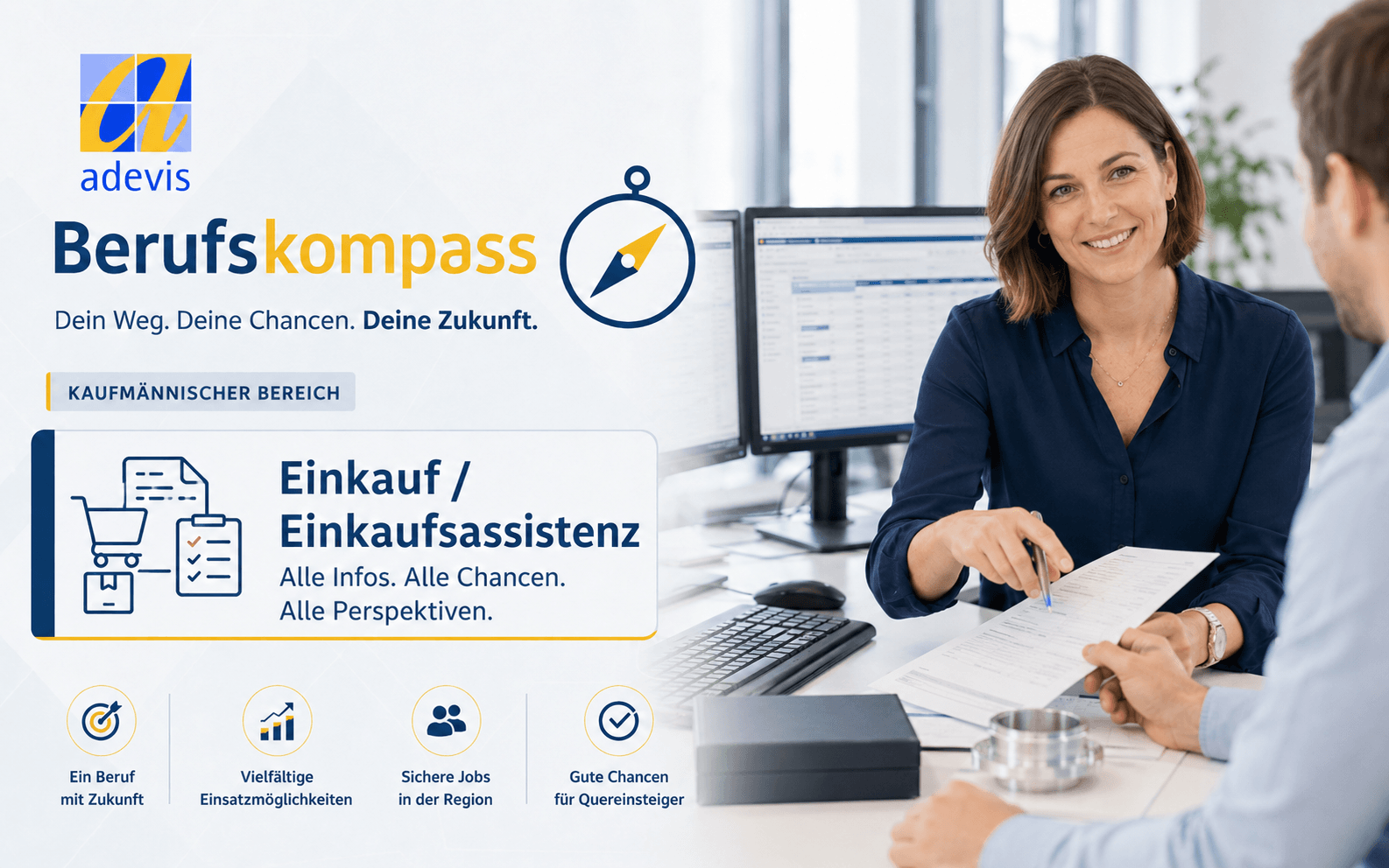 Einkaufsassistenz: Aufgaben und Arbeitsalltag Einkaufsassistenz prüft eine Bestellung und stimmt den Liefertermin mit einem Einkäufer ab
